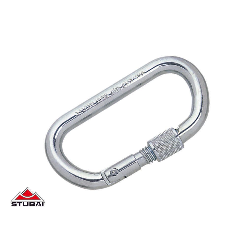 Stubai Asym. Oval Steel Karabiner, Galvanized