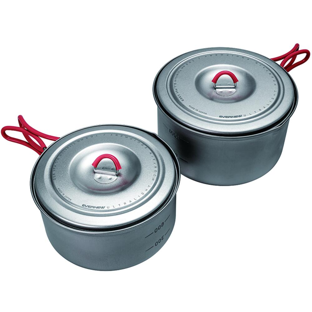 EVERNEW Titanium UL Pot Set Md (0.9L and 1.3L)