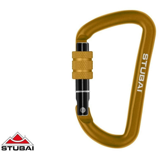 Stubai Off-Set D Mini-Karabiner - Screwgate - Orange