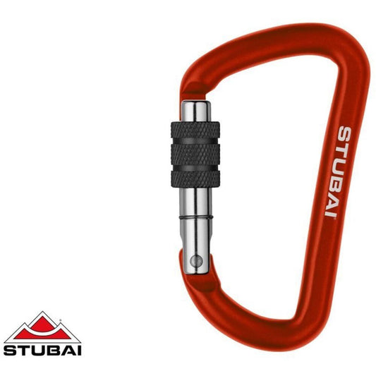 Stubai Off-Set D Mini-Karabiner - Screwgate - Red