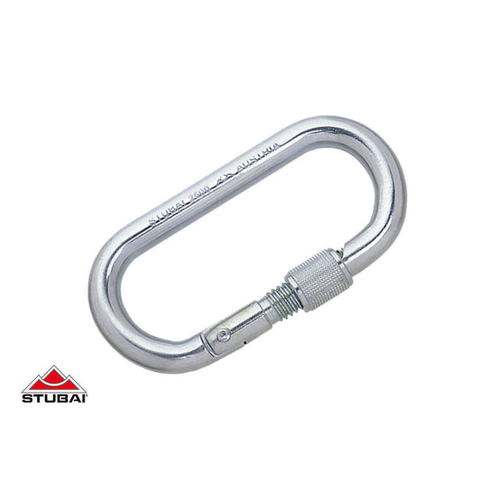 Stubai Oval 30kn Steel Karabiner, Galvanized